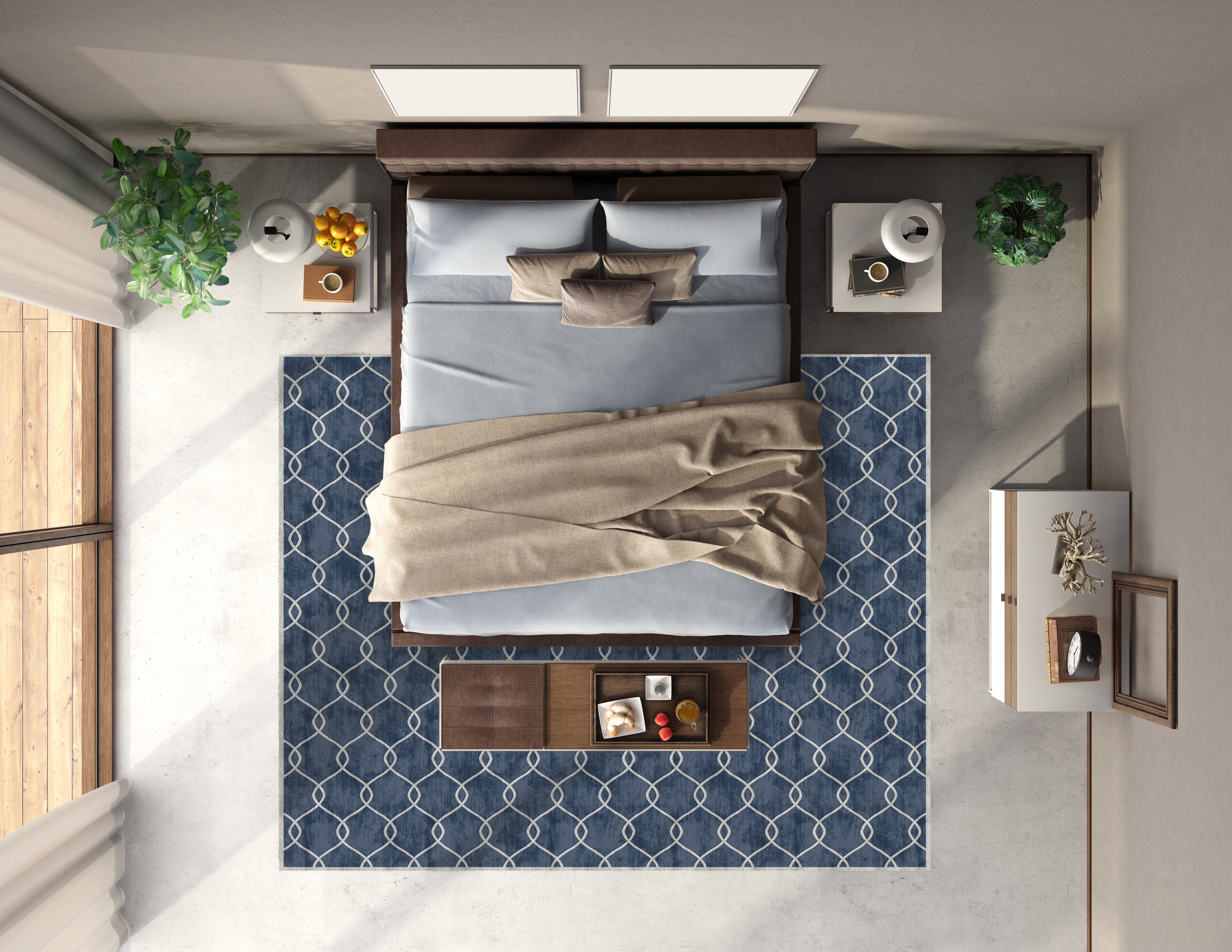 How To Position Your Area Rug in a Bedroom